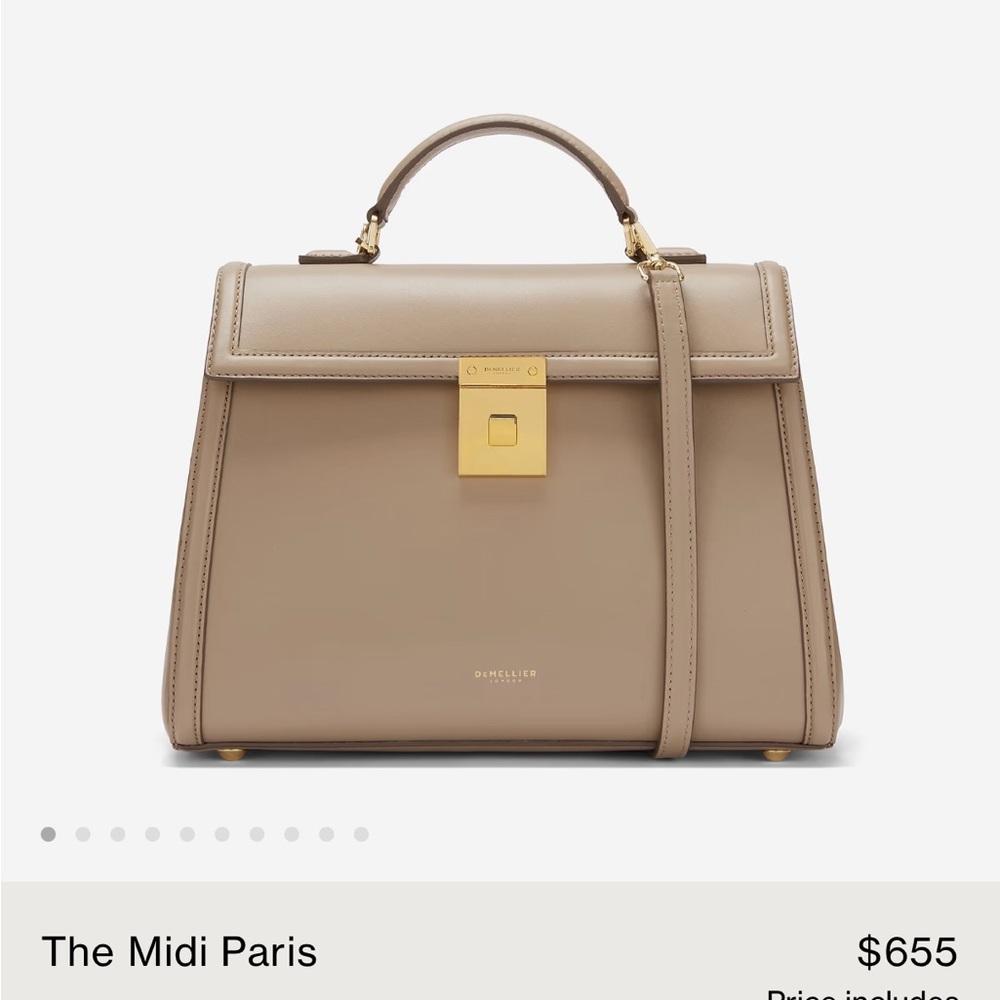 Demellier Midi Paris in Stone Grey - Picture 12 of 14